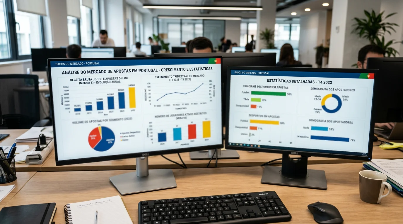 Graficos e dados estatisticos do mercado de apostas em Portugal