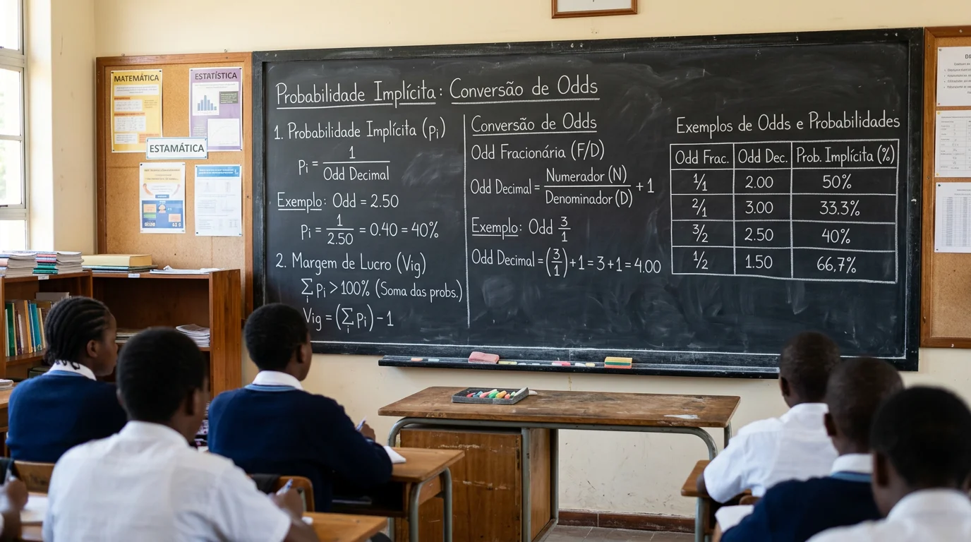Formula matematica de probabilidade implicita escrita num quadro