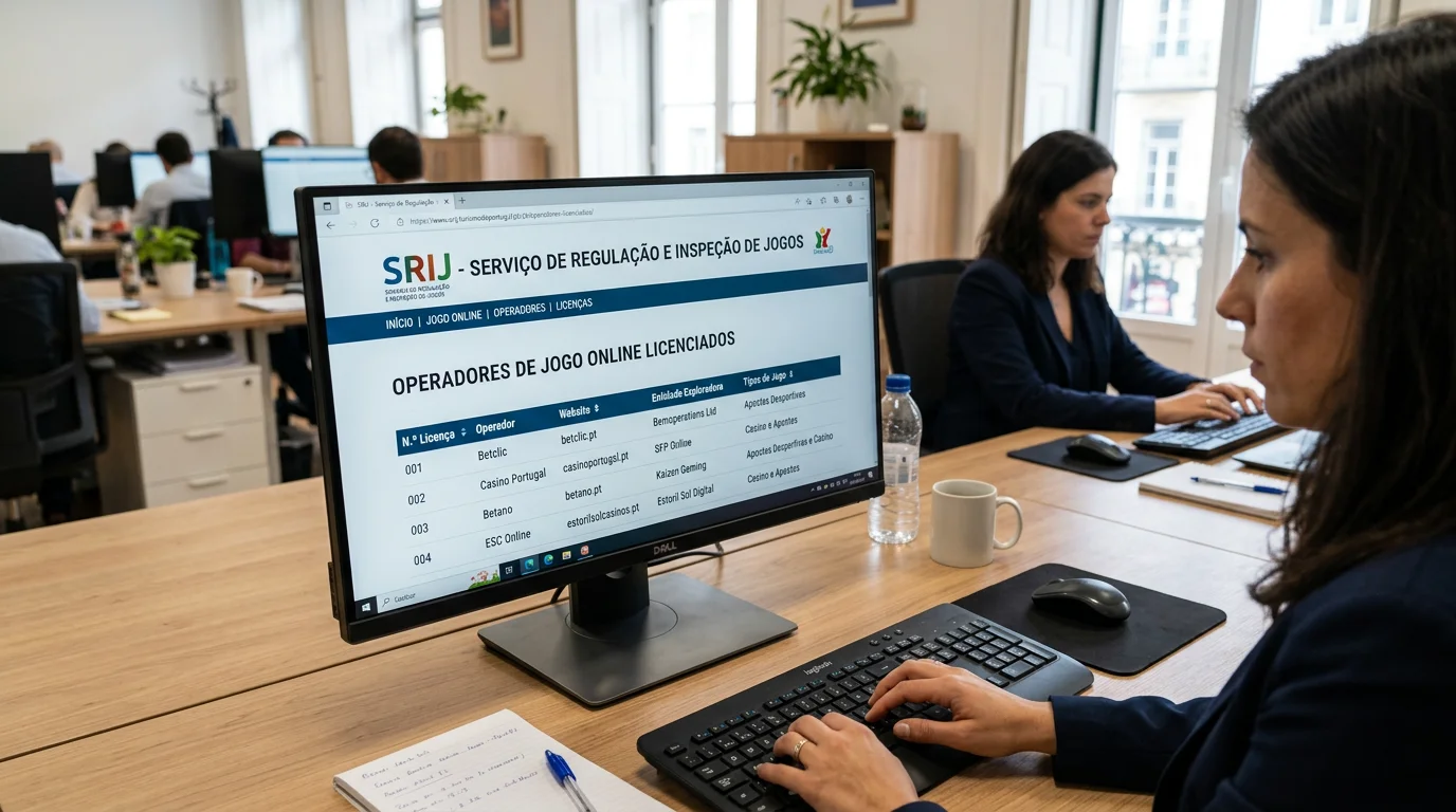 Logotipo do SRIJ Servico de Regulacao e Inspecao de Jogos em fundo oficial